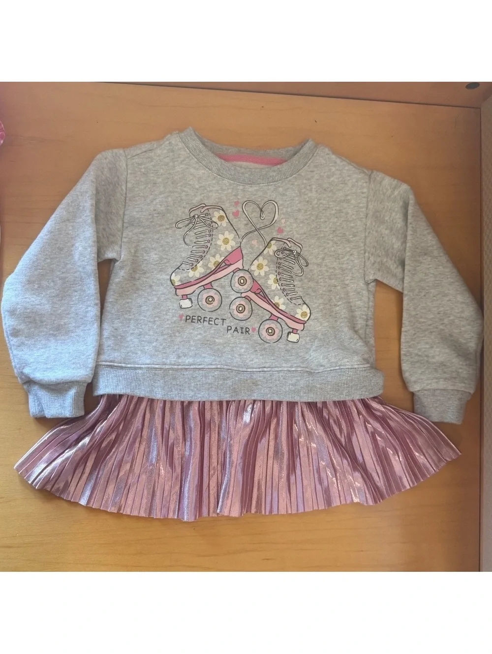 Girls perfect pair roller skates sweat dress
